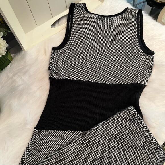NEW Moda Merino Wool Houndstooth Plaid Classic Tailored Midi Sweater Dress S… - Picture 11 of 16